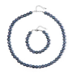 Parure in argento con Lava Blu