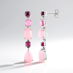 Orecchini in argento con Quarzo Color Rosa