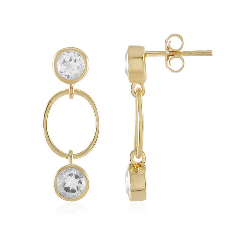 Weißer Topas-Silberohrringe