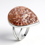 Anello in argento con Diaspro Oceano (Bali Barong)