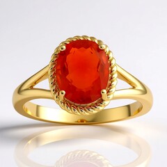 Anello in oro con Opale di Fuoco Messicano AAA