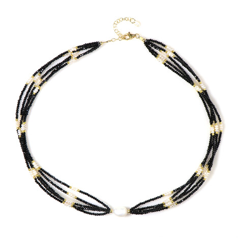 Collar en plata con Perla blanca Freshwater (Riya)