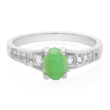 Anello in argento con Crisoprasio Imperiale