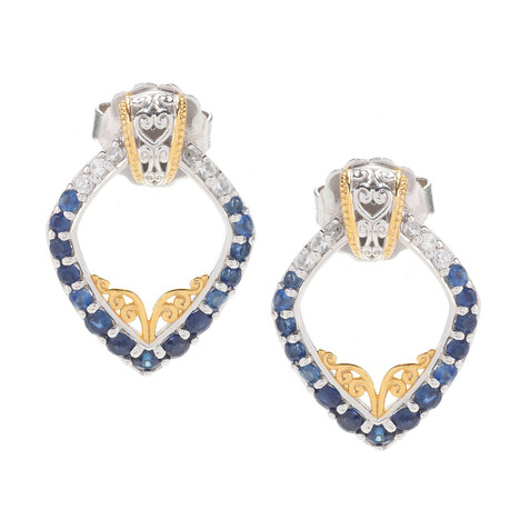 Blue Sapphire Silver Earrings (Gems en Vogue)