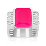 Zilveren ring met een framboos chalcedoon