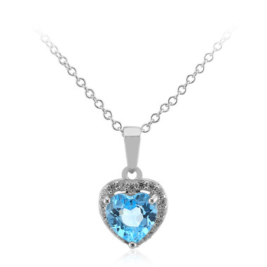 Swiss Blue Topaz Silver Necklace