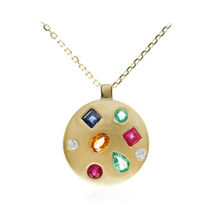 Collar en oro con Granate mandarina (Adela Gold)