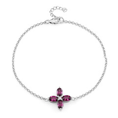 Rhodolite Silver Bracelet