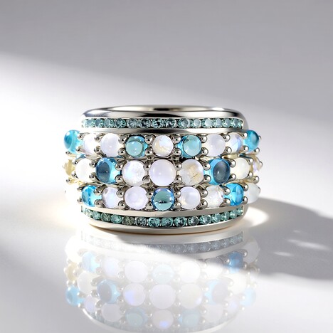Anello in oro con Topazio Blu Svizzero (KM by Juwelo)