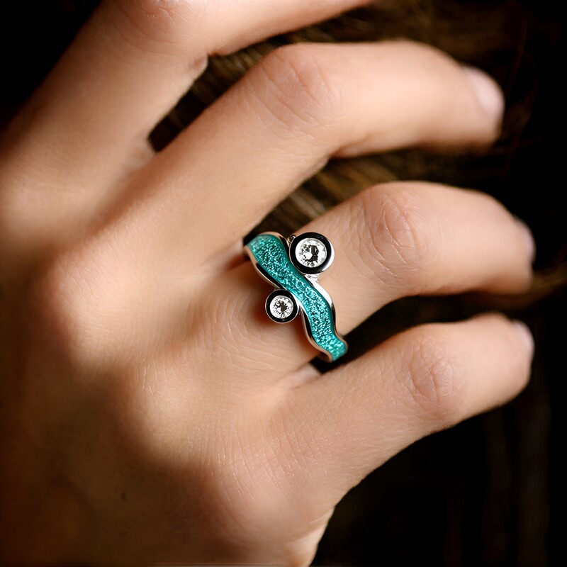 Bague en argent et Topaze blanche (Adela Silber)