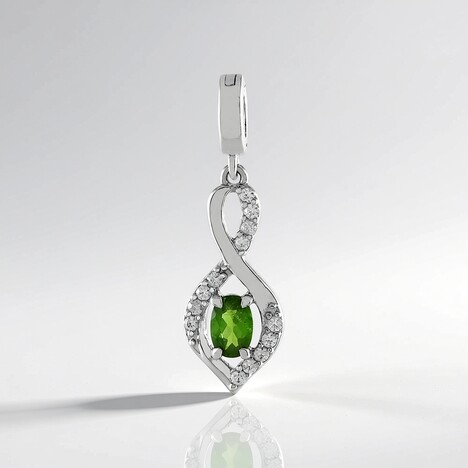 Ciondolo in argento con Diopside Russo