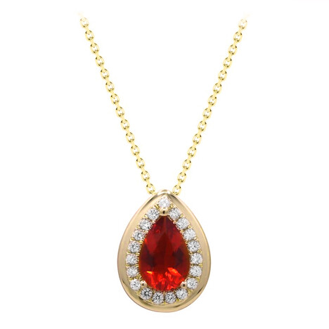 Collar en oro con Ópalo de fuego de México (CIRARI)