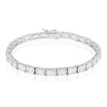 Weißer Topas-Silberarmband