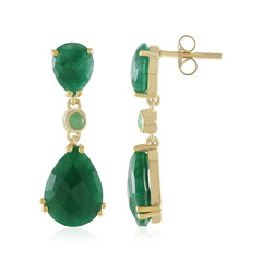 Smaragdfarbener Beryll-Silberohrringe