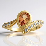 Anillo en oro con Turmalina durazno de Brasil (de Melo Gold)
