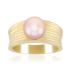 Purpurfarbene Ming-Perlen-Silberring