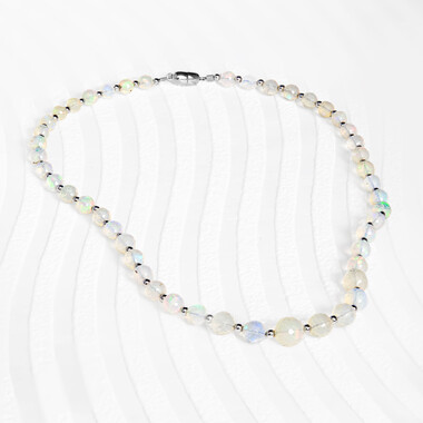 Welo Opal Silver Necklace (Riya)