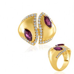 Anillo en plata con Rodolita frambuesa (de Melo Essence)