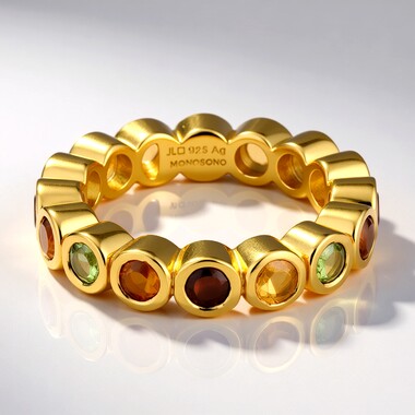 Anello in argento con Granato d’India (MONOSONO COLLECTION)
