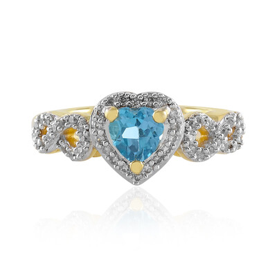 Bague en argent et Topaze bleu Suisse (M de Luca)
