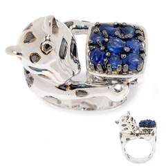 Bague en argent et Saphir bleu (Gems en Vogue)