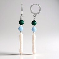 White Freshwater Pearl Silver Earrings (Riya)