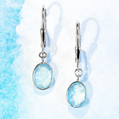 Sky Blue Topaz Silver Earrings