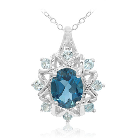 Collana in argento con Topazio Blu Londra