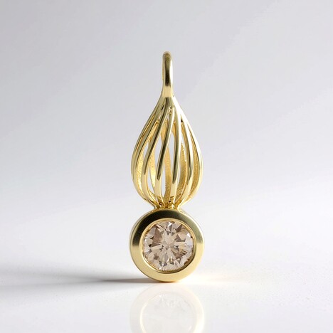 Ciondolo in oro con Diamante Champagne I2 (Ornaments by de Melo)