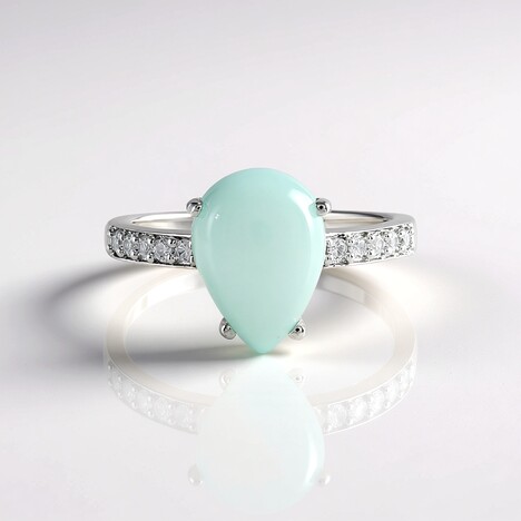Anello in argento con Calcedonio Acqua