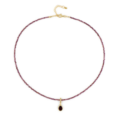 Mozambique Garnet Silver Necklace