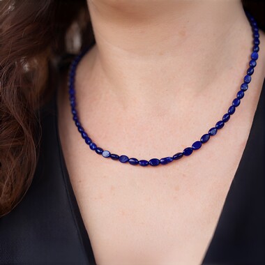 Blauer Bemainty-Saphir-Silberhalskette