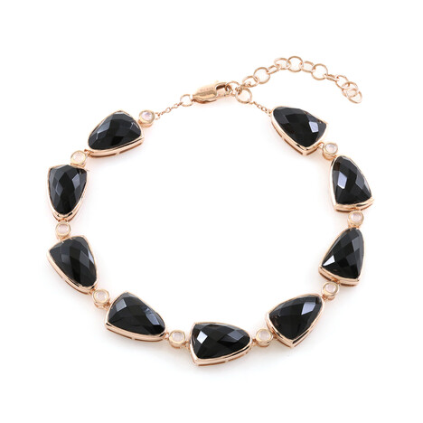 Schwarzer Onyx-Silberarmband (KM by Juwelo)