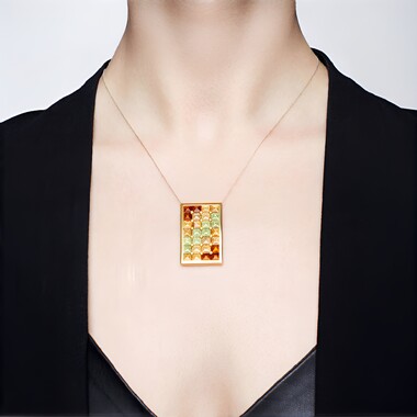 Pendentif en argent et Citrine brandy (MONOSONO COLLECTION)