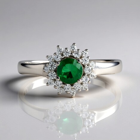 Anello in argento con Apatite Verde