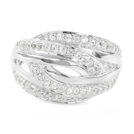 Weißer Saphir-Silberring