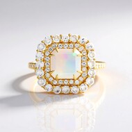 Anello in argento con Opale di Welo AAA (de Melo Essence)