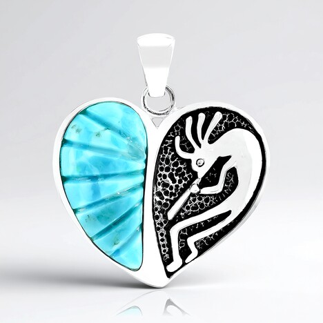 Ciondolo in argento con Turchese Kingman Mohave Blu (Jones Lee)