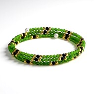Bracelet en acier et Spinelle noir (Riya)