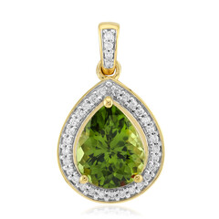 Pendentif en or et Diopside vert de Madagascar