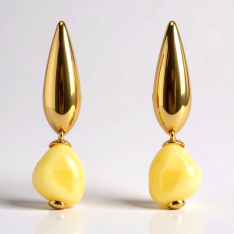 Orecchini in argento con Ambra Milky Baltica (dagen)