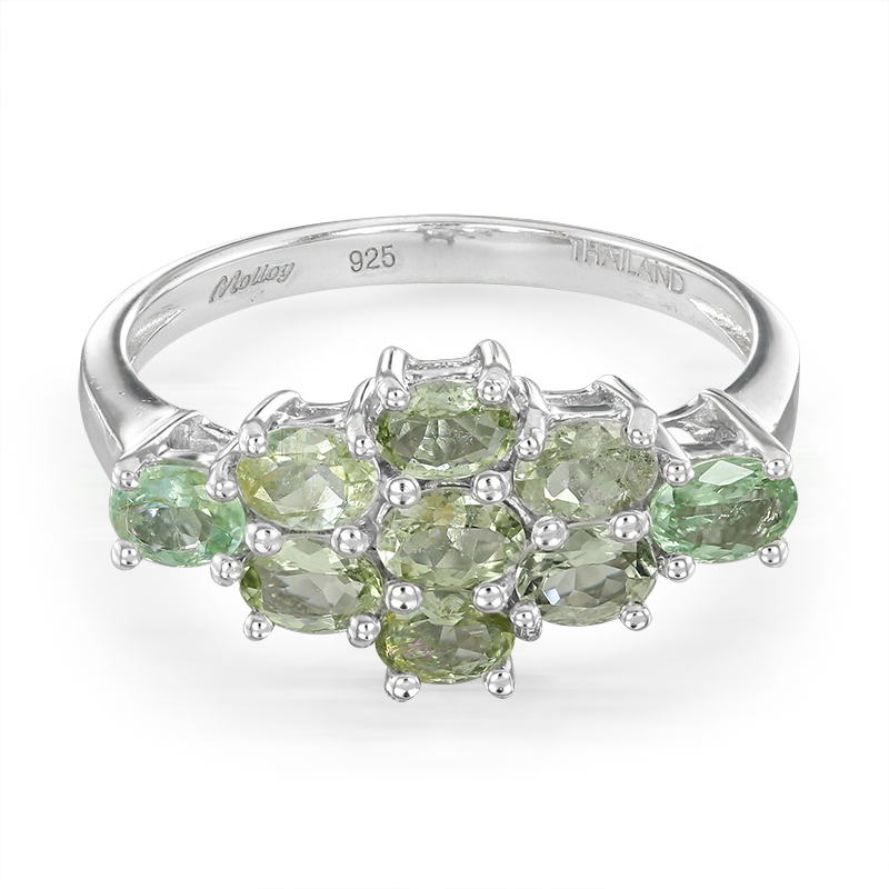 Anello in argento sterling fatto a mano: tormalina Paraiba ovale verde creata in laboratorio - Italia