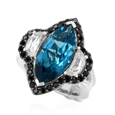 Anello in argento con Topazio Blu Londra (Dallas Prince Designs)