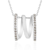 I2 Brown Diamond Silver Necklace