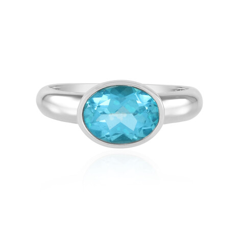 Anillo en plata con Topacio de Paraíba