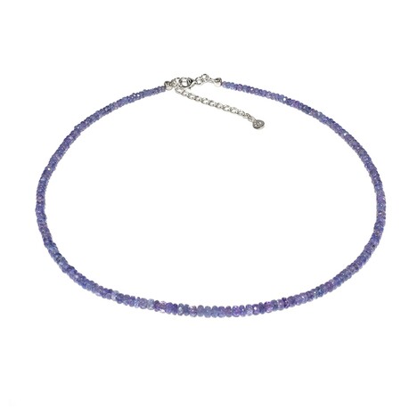 Tansanit-Silberhalskette