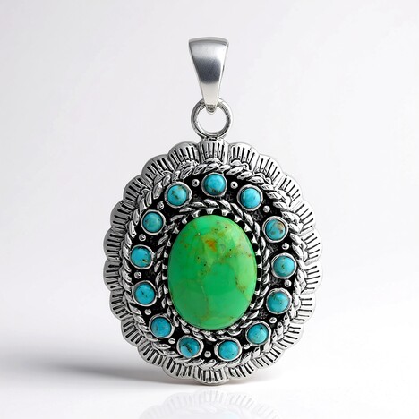 Ciondolo in argento con Turchese Verde (Faszination Türkis)