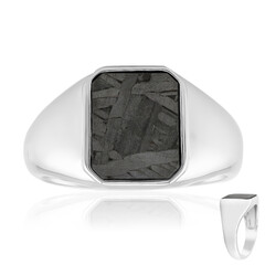 Anello in argento con Meteoriti di Aletai