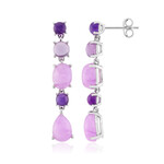 Boucles d'oreilles en argent et Quartz lilas