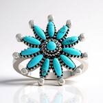 Anello in argento con Turchese Kingman Mohave Blu (Jones Lee)